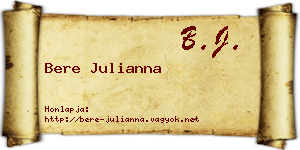 Bere Julianna névjegykártya